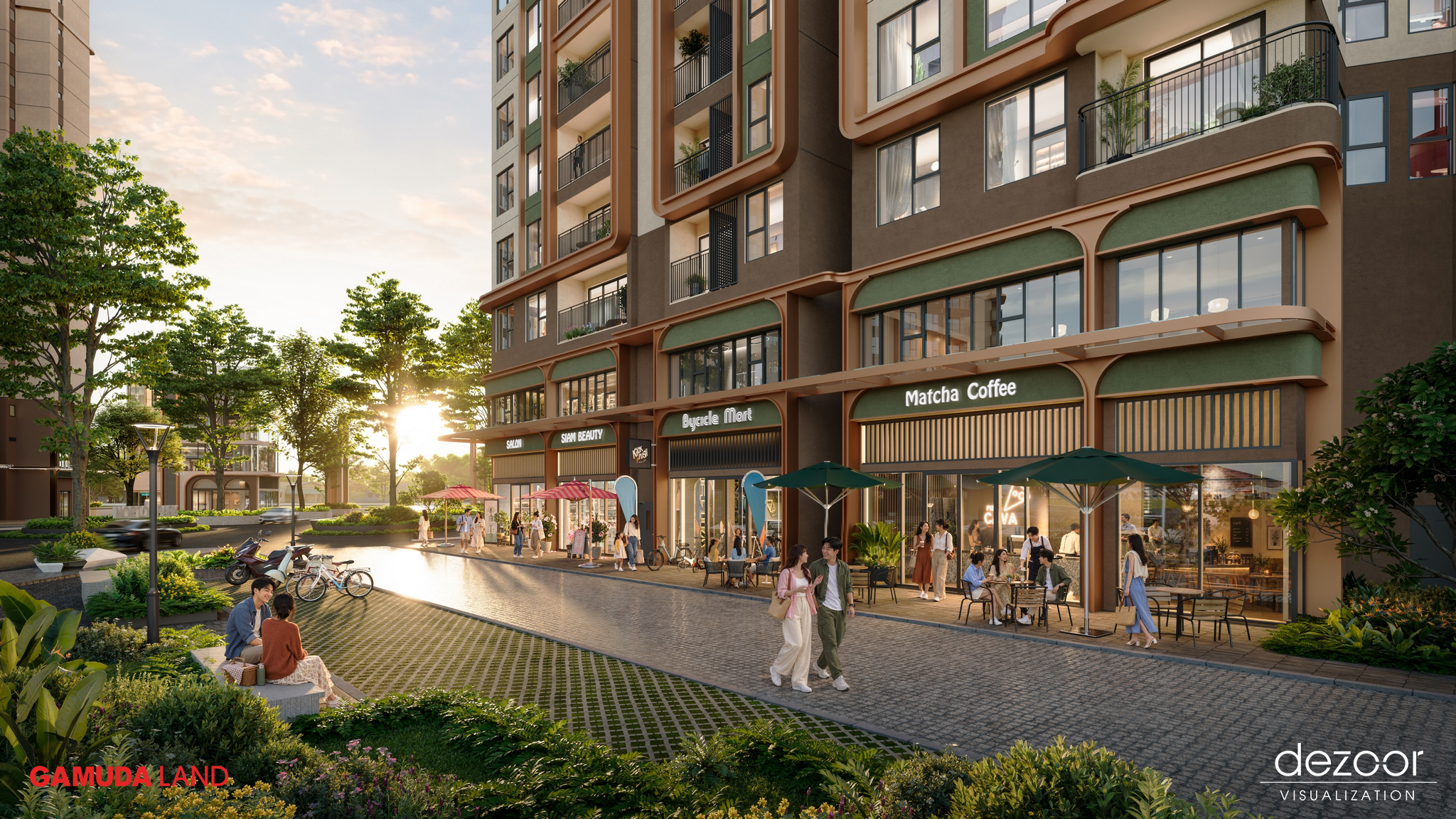 Đại Lộ Shophouse Khung Giờ Vàng Hoàng Hôn Sang Trọng — Phối cảnh 3D kiến trúc Norton Park (Gamuda Land) | Diễn họa Dezoor Visualization